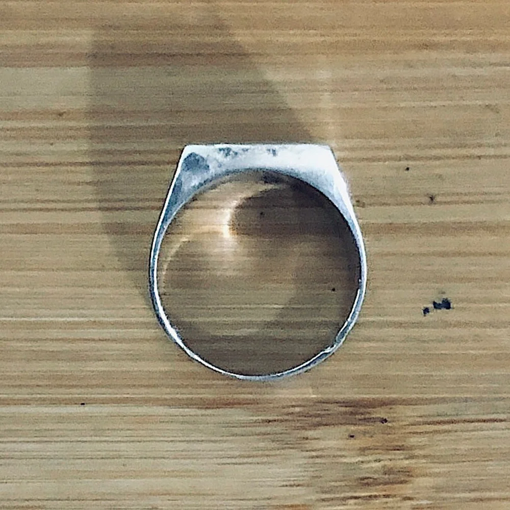 $87 Southwest Mosaic Turquoise Estate Ring Sterling Size 9 & 1/2 No Mark - Picture 5 of 9